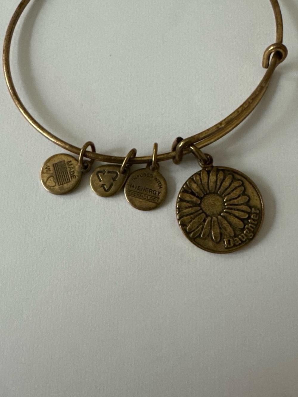 Daughter Charm Bangle Bracelet - Gold Tone